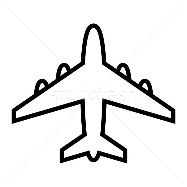 Vliegtuig vliegen vector icon reizen luchthaven Stockfoto © briangoff