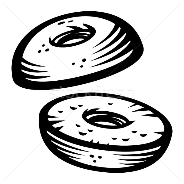 商业照片: 贝果 · 向量 · 图标 · 食品 · 面包 ·吃