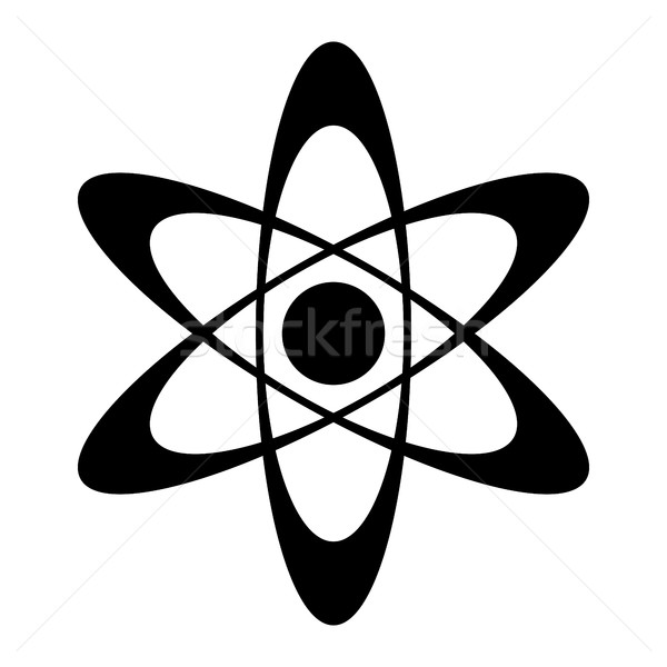 Dynamisch atoom wetenschap symbool vector icon Stockfoto © briangoff