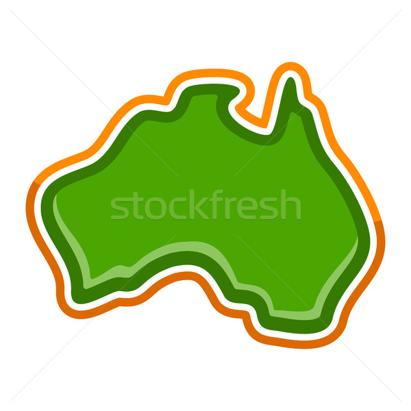 Australia mapa geografía forma vector icono Foto stock © briangoff