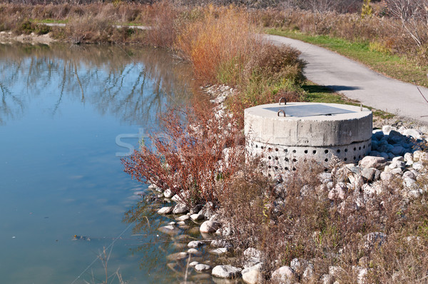 Stormwater Management System Perforated Concrete Pipe Stock photo © brianguest
