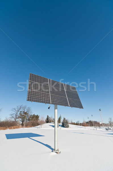 énergies renouvelables photovoltaïque panneau solaire hiver parc [[stock_photo]] © brianguest