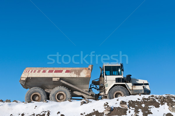 Dump Truck on a Construction Site in Winter Stock photo © brianguest