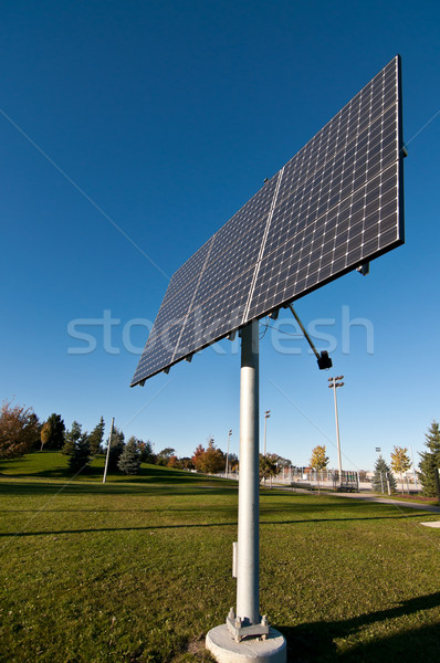 Erneuerbare Energien Photovoltaik Array Park blauer Himmel Stock foto © brianguest