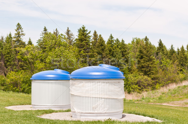 Stock photo: Large Outdoor Garbage and Recycling Bins