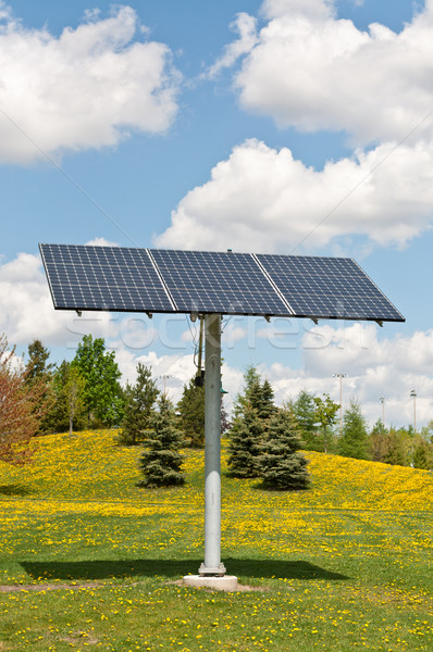 Yenilenebilir enerji fotovoltaik park mavi gökyüzü Stok fotoğraf © brianguest