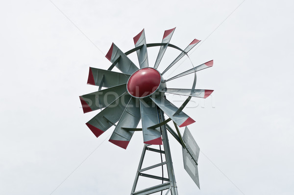 Wenig Windmühle grau Himmel Strom Stock foto © brianguest
