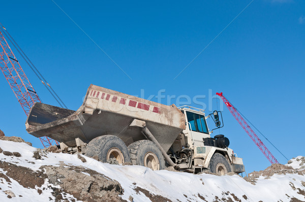 Dump Truck on a Construction Site in Winter Stock photo © brianguest