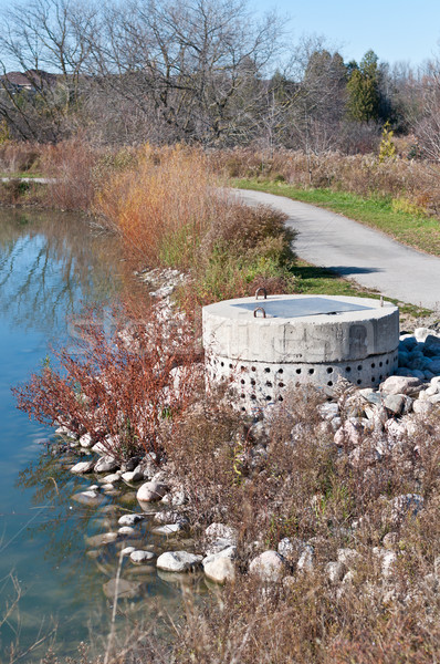 Stormwater Management System Perforated Concrete Pipe Stock photo © brianguest