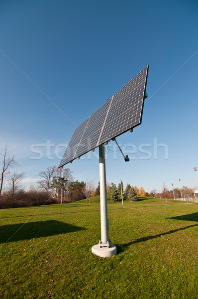 Megújuló energia napenergia napelemek áll park energia Stock fotó © brianguest