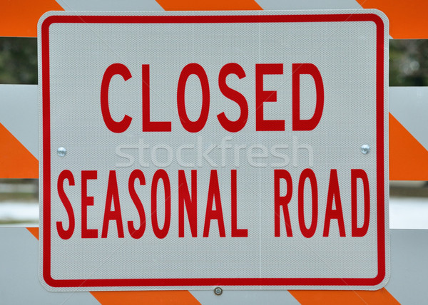 Seasonal Road Sign Stock photo © brm1949