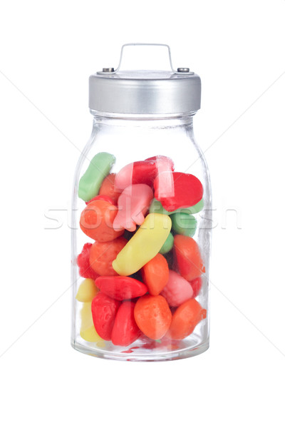 Stock photo: Candies in the glass jar