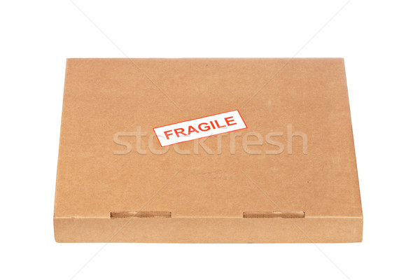 Stock photo: Fragile on cardboard box