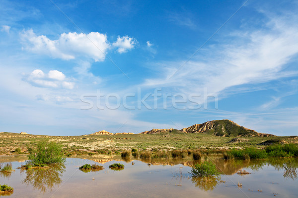 Hill over the blue sky and the lake Stock photo © broker