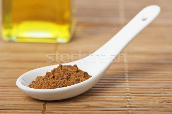 Cinnamon in the spoon Stock photo © broker