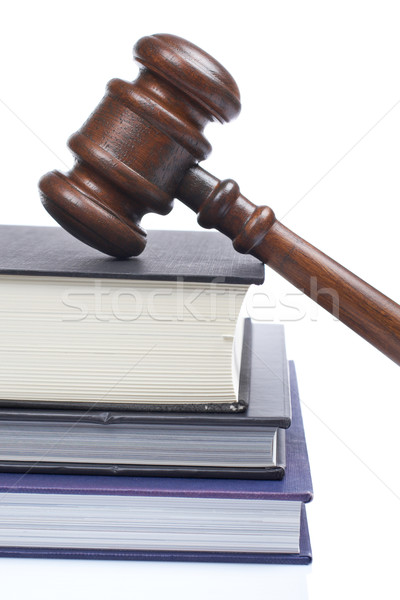 Wooden gavel and law books Stock photo © broker