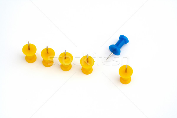 Amarillo equipo enfoque líder azul aislado Foto stock © broker