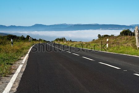 Vidéki út aszfalt út köd tájkép autópálya Stock fotó © broker