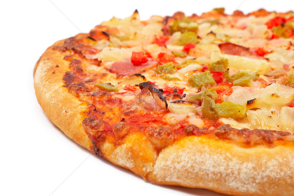 ízletes olasz pizza izolált fehér sekély Stock fotó © broker