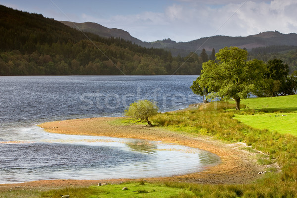 Meer Schotland bewolkt hemel vreedzaam water Stockfoto © broker