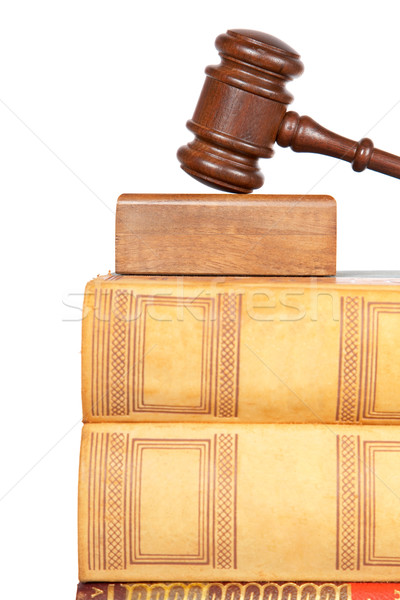 Młotek prawa książek sąd odizolowany Zdjęcia stock © broker