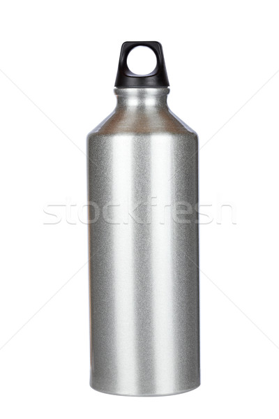 Aluminium Feldflasche isoliert weiß Weg Wasser Stock foto © broker