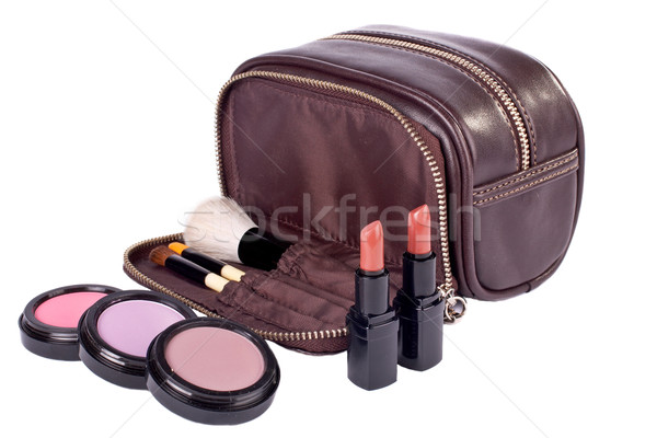 Stock foto: Sortiment · Make-up · weiß · Mode · Schönheit · Pinsel