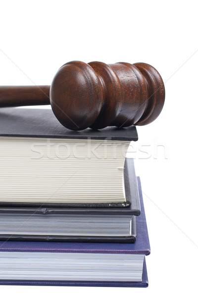 Ahşap tokmak hukuk kitaplar mahkeme yalıtılmış Stok fotoğraf © broker
