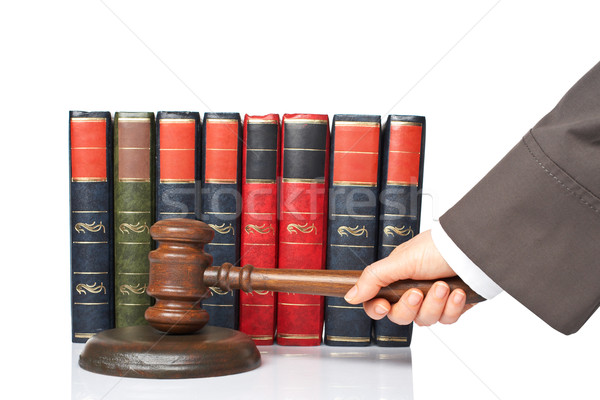 Rechter aankondigen vonnis vrouw witte ondiep Stockfoto © broker