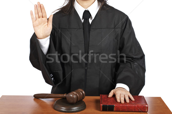 Female judge taking oath Stock photo © broker