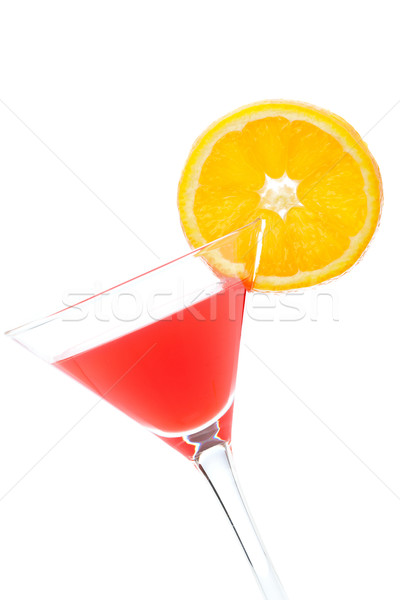 клубника коктейль стекла свежие долька апельсина изолированный Сток-фото © broker