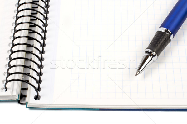 Detail of pen and blank notebook sheet Stock photo © broker