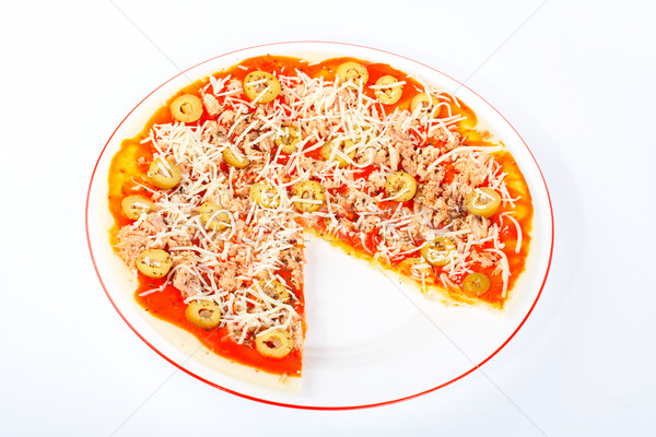 Détail italien pizza macro coup blanche [[stock_photo]] © broker