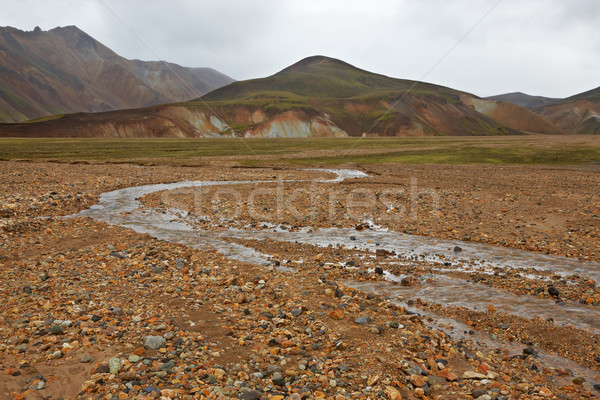 Multicolored rhyolite mountains in Landmannalaugar Stock photo © broker