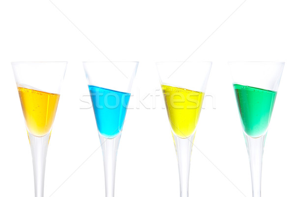 Four glasses with beverages  Stock photo © broker