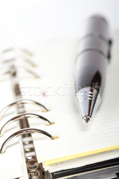 Detail of pen and opened agenda Stock photo © broker