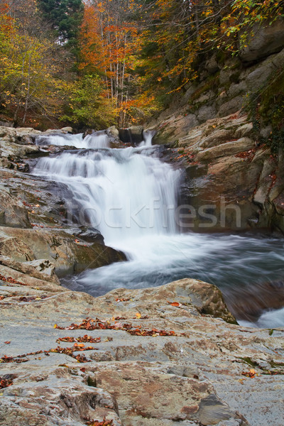 Berg Fluss Herbst Sonne Natur Hintergrund Stock foto © broker