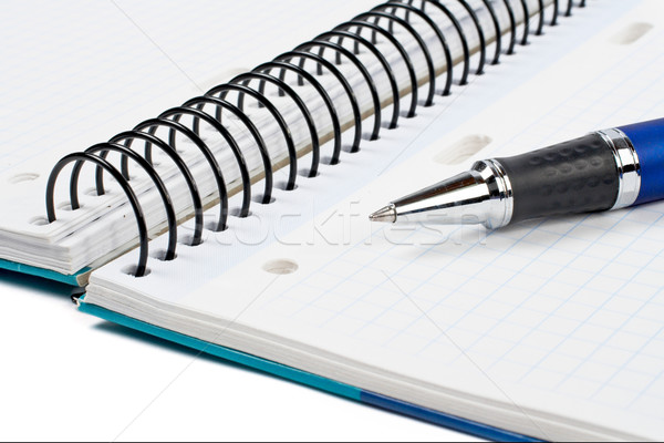 Detail of pen and blank notebook sheet Stock photo © broker