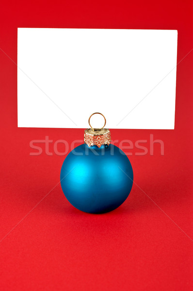 Zdjęcia stock: Christmas · piłka · notatka · niebieski · czerwony · rodziny