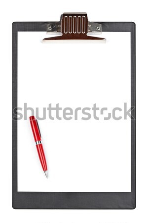 Stift Zwischenablage isoliert weiß Metall Notebook Stock foto © broker