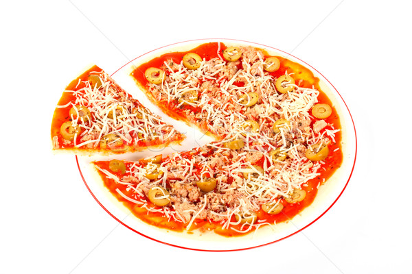 Détail italien pizza macro coup blanche [[stock_photo]] © broker