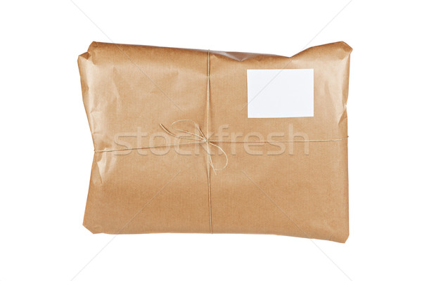Stock foto: Braun · Paket · Paket · Packpapier · rau · Schnur