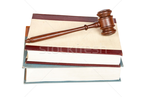 Wooden gavel and law books Stock photo © broker