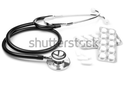 Stethoscope and pills Stock photo © broker