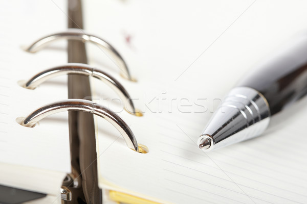 Detail of pen and opened agenda Stock photo © broker