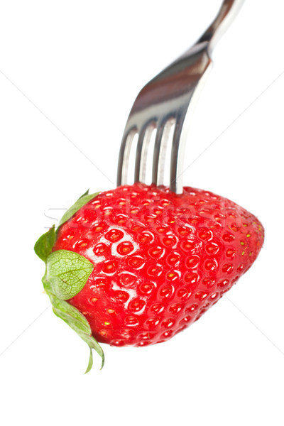 The fork pricking the strawberry Stock photo © broker