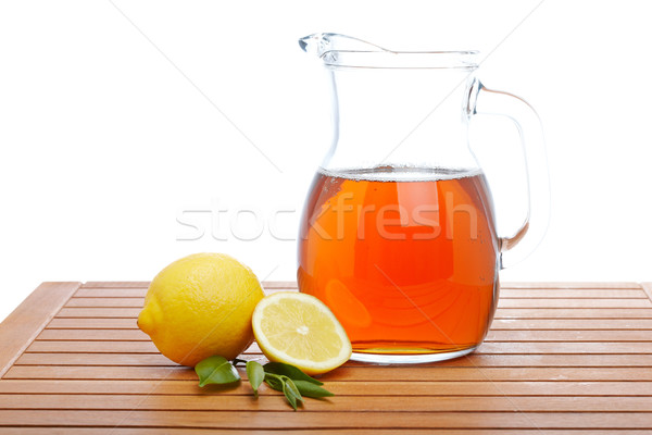 Buzlu çay limon yaz çay içecekler sıvı Stok fotoğraf © broker