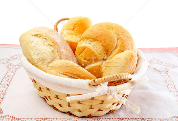 Fresh breads in a basket Stock photo © broker