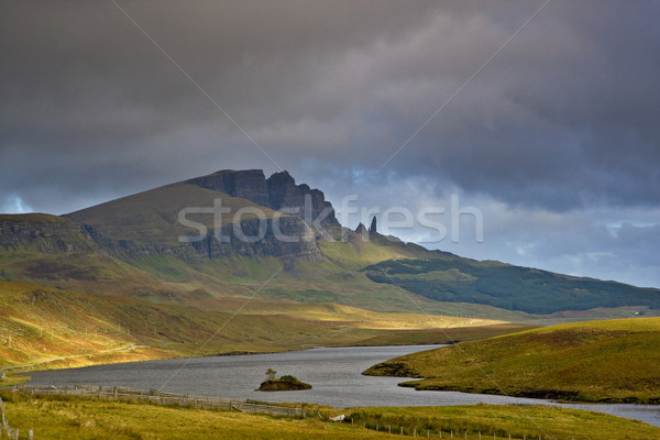 Bewolkt hemel schiereiland natuur aarde bomen Stockfoto © broker