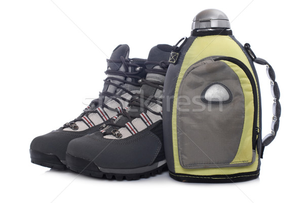 Hiking boots and canteen Stock photo © broker